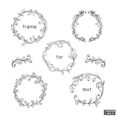 Set of vintage frames with scrolls and curls