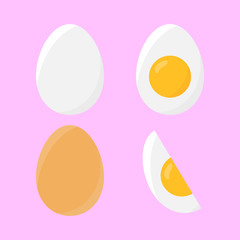 Vector food icon set of chicken egg.