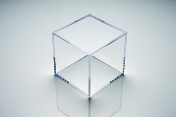empty acrylic cube