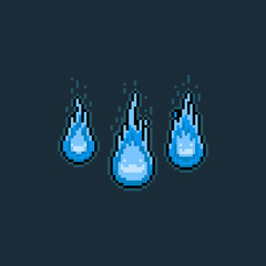 Pixel art cute blue flame spirit characters.8bit.halloween.