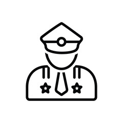 Black line icon for major man 