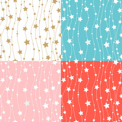 Seamless star shape pattern. Christmas star. Ornament for textile fabric clothing gift paper. Vector illustration