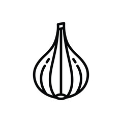 Black line icon for garlic clove 