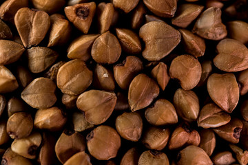 Buckwheat texture. Background image of buckwheat