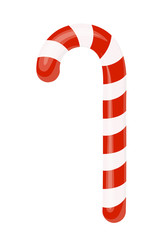Cane red and white Lollipop. Design element for new year and Christmas cards