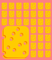 many Biscuits onpink background