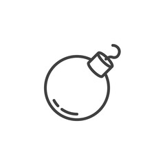 Bomb line icon. linear style sign for mobile concept and web design. Bomb outline vector icon. Symbol, logo illustration. Vector graphics