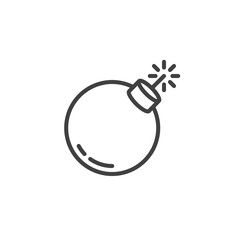 Bomb fuse line icon. linear style sign for mobile concept and web design. Bomb outline vector icon. Symbol, logo illustration. Vector graphics