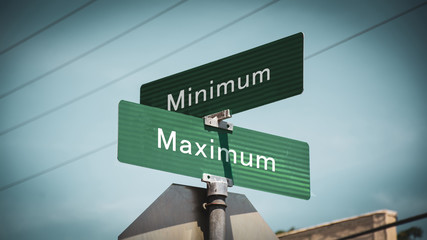 Street Sign Maximum versus Minimum