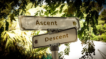 Street Sign Ascent versus Descent