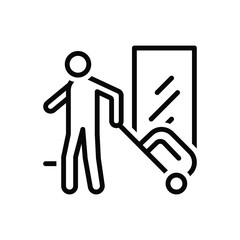 Black line icon for journey 