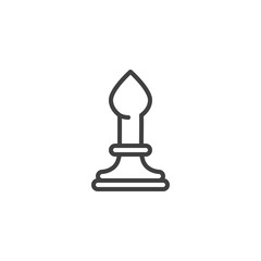 Chess bishop line icon. linear style sign for mobile concept and web design. Bishop chess piece outline vector icon. Symbol, logo illustration. Vector graphics