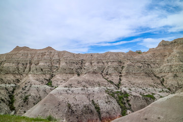 Rocky landscape of the beautiful Badlands National Park, South Dakota
