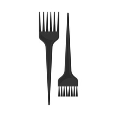 Comb and hair brush. Vector illustration on a white background.