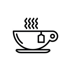Black line icon for tea freshup 
