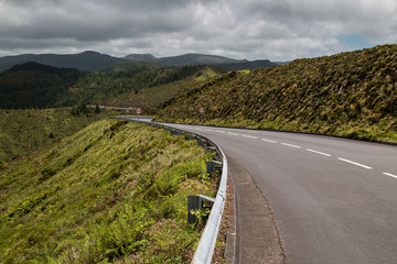 Road and a nature, Sao Miguel, Azores
