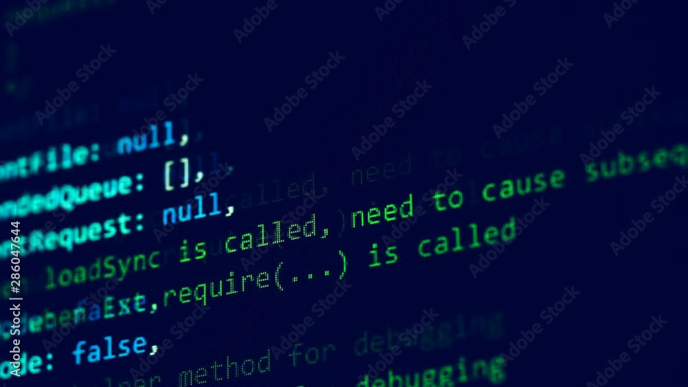 Poster fast flow of coded information on the blue screen