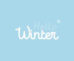 Naklejka na ściany i meble Hello Winter banner or poster. Greeting card Hello Winter