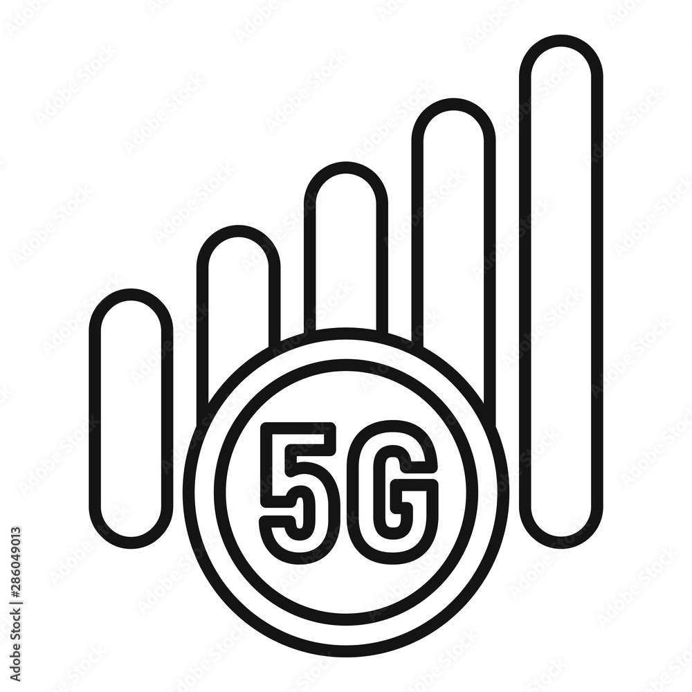 Poster 5g mobile icon. outline 5g mobile vector icon for web design isolated on white background