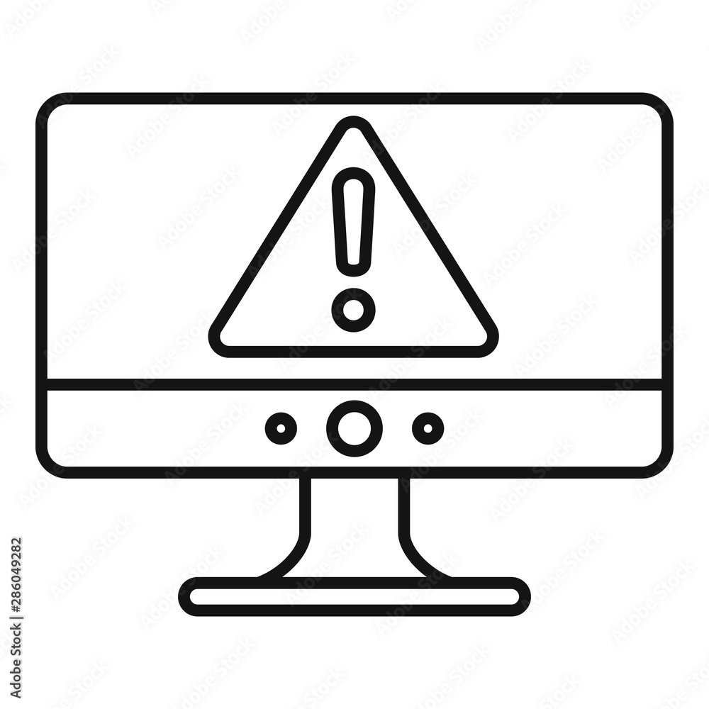 Poster computer security alert icon. outline computer security alert vector icon for web design isolated on