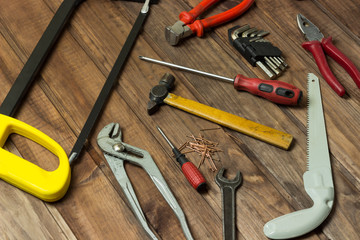 construction tool on a table in a workshop