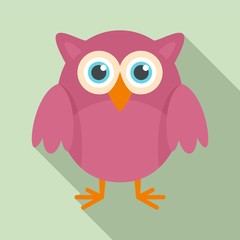 Big eyes owl icon. Flat illustration of big eyes owl vector icon for web design