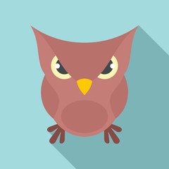 Obraz premium Furious owl icon. Flat illustration of furious owl vector icon for web design