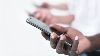 close up. smartphone in the hand of a businessman