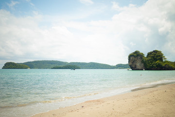 Looking at small island on the beach