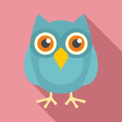 Smart owl icon. Flat illustration of smart owl vector icon for web design