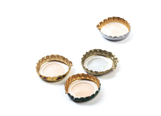 bottle caps on white background isolated - Image