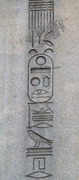 Hieroglyphs on the ancient egyptian obelisk, Istanbul, Turkey