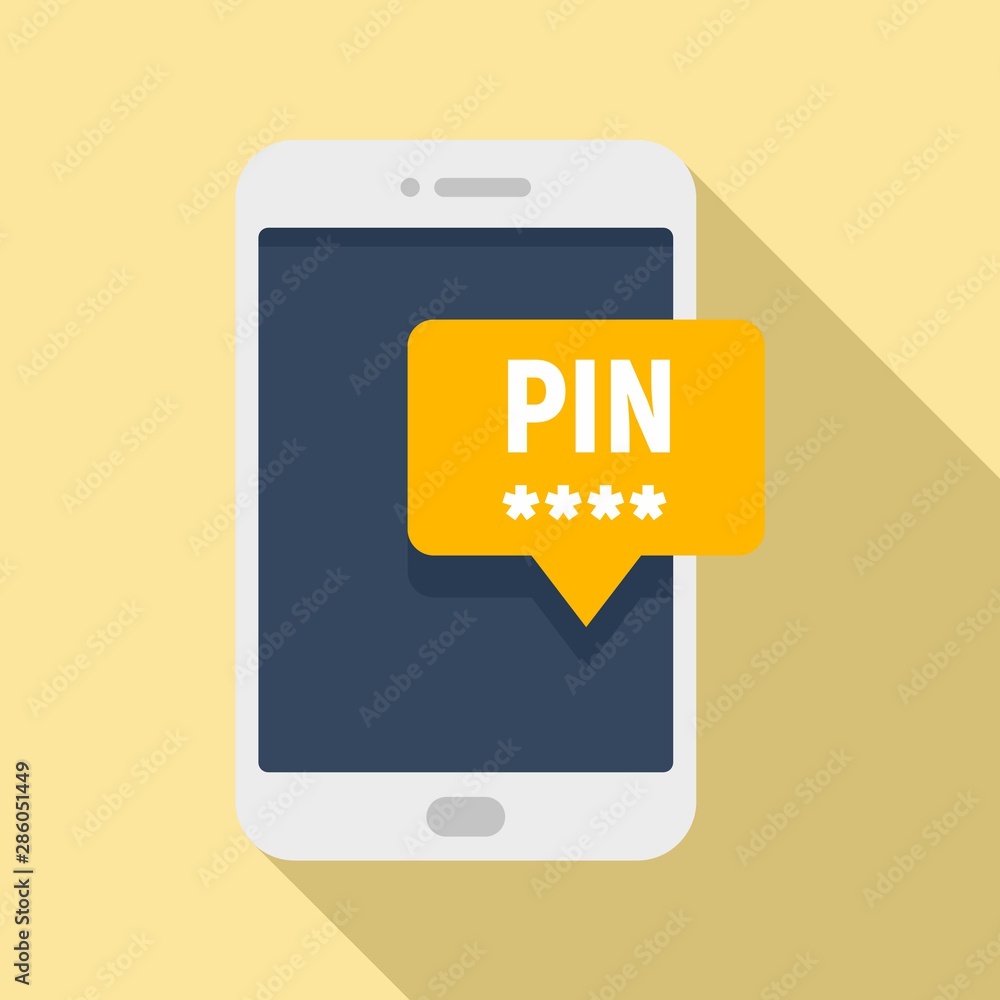 Poster smartphone pin code banking icon. flat illustration of smartphone pin code banking vector icon for w