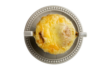 Pie stew topview isolated on background