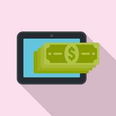 Online money cash icon. Flat illustration of online money cash vector icon for web design
