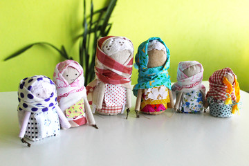 Traditional Russian doll krupnick handmade.