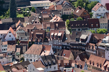 Fototapeta na wymiar Blick auf die Altstadt von Weinheim an der Bergstraße in Baden-Württemberg, Deutschland 
