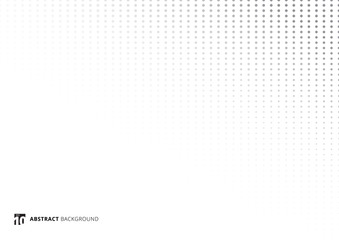 Abstract pattern gray halftone dots on white background and texture.