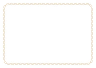 Vector rectangular frame made of intertwined ropes over white background