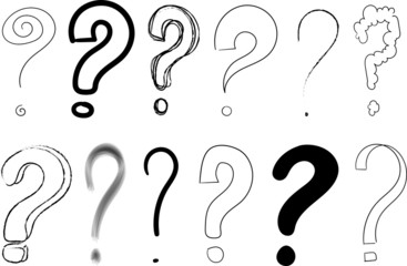 question mark drawings interrogation point set hand drawn vector