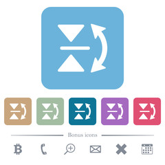 Vertical flip flat icons on color rounded square backgrounds