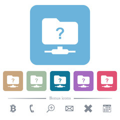 Unknown FTP flat icons on color rounded square backgrounds