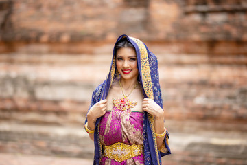 Woman In Traditional Clothing Standing Outdoors