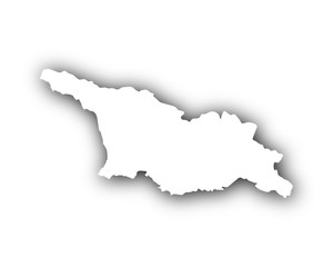 Fototapeta premium Karte von Georgien mit Schatten