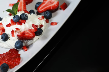 Curd dessert with fresh berries