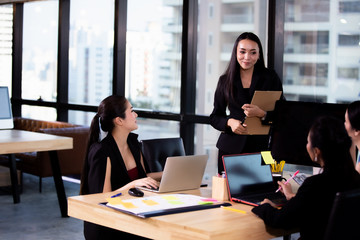 businesswomen meeting or presentation in office