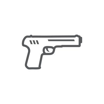 recommend clip art: Gun Line Icon on the white background