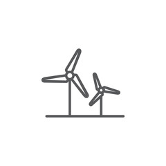 Naklejka premium Wind turbine line icon on white background
