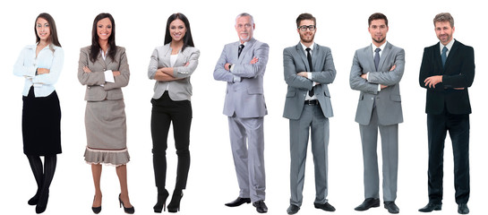 collage of a variety of business people standing in a row