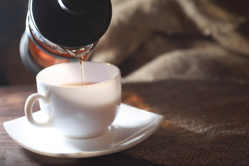 Brewed tea on a serving table
